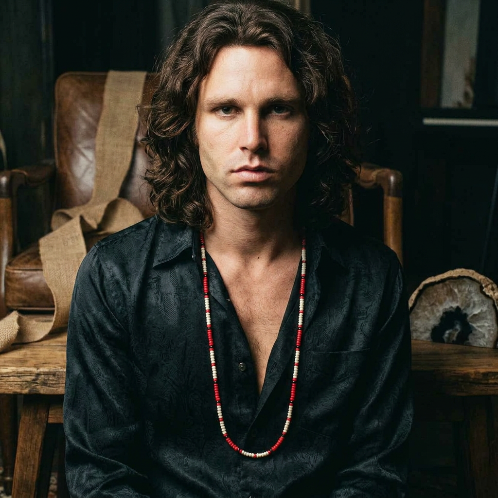 Jim Morrison The Doors Authentic Native American Snake Bead Necklace