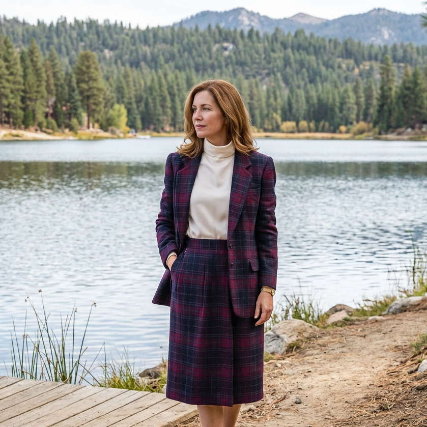 Vintage Pendleton Wool Plaid Skirt Suit Women's Size 12 with Lined Blazer and Skirt