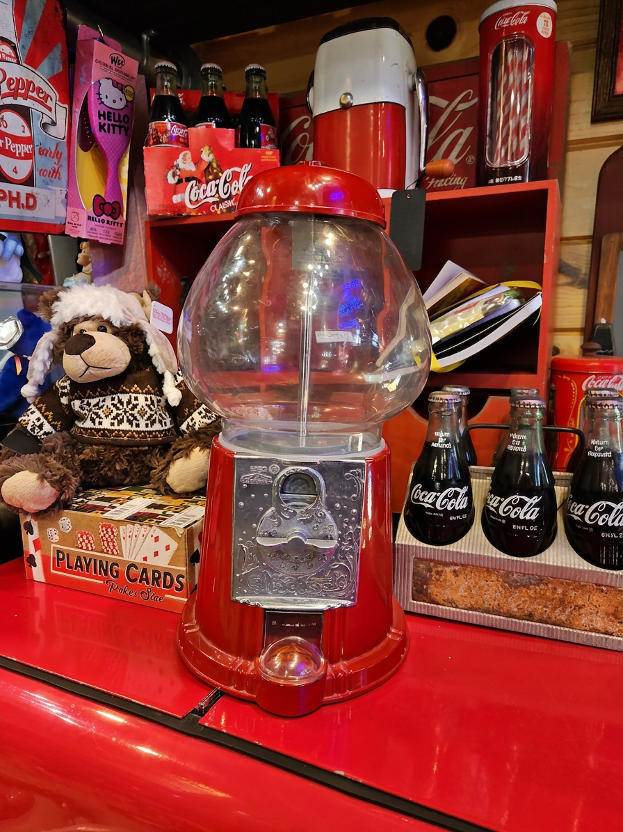1985 Carousel Gumball Machine – Vintage Candy Shop Collectible, Retro Americana Decor