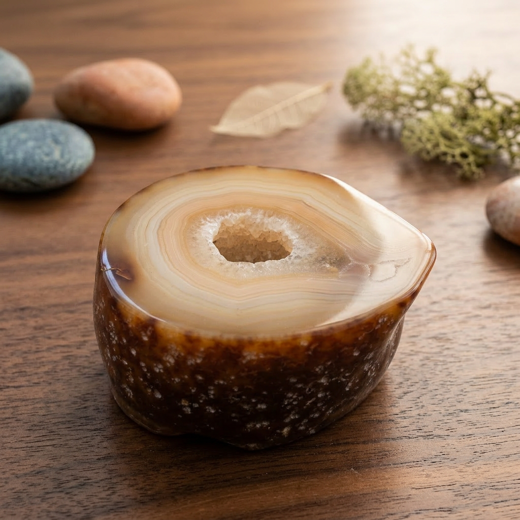 Natural Unique Polished Agate Quartz Geode