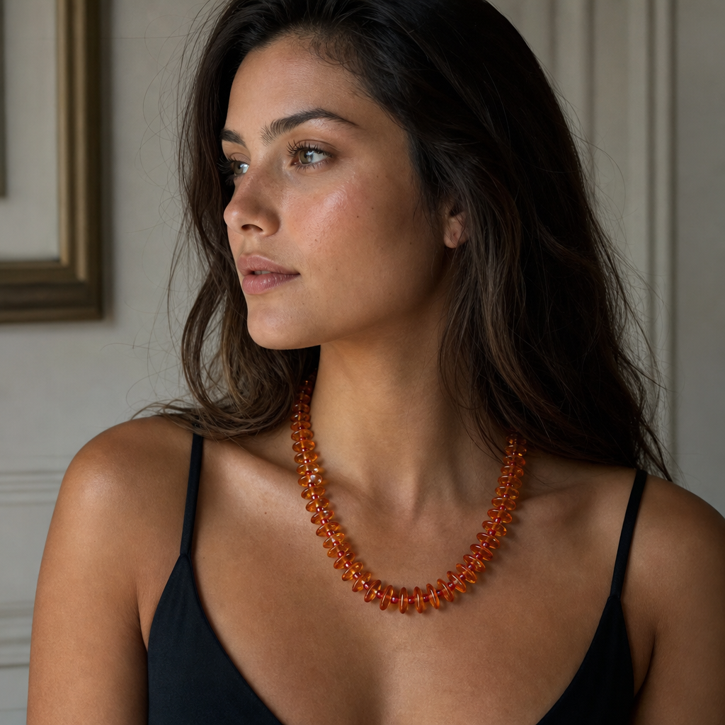 Orange Beaded Necklace