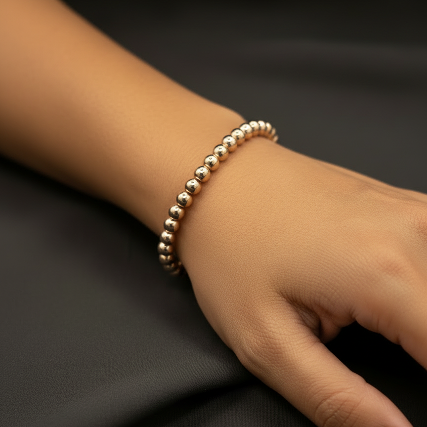 Rose Gold Plastic Beaded Bracelet