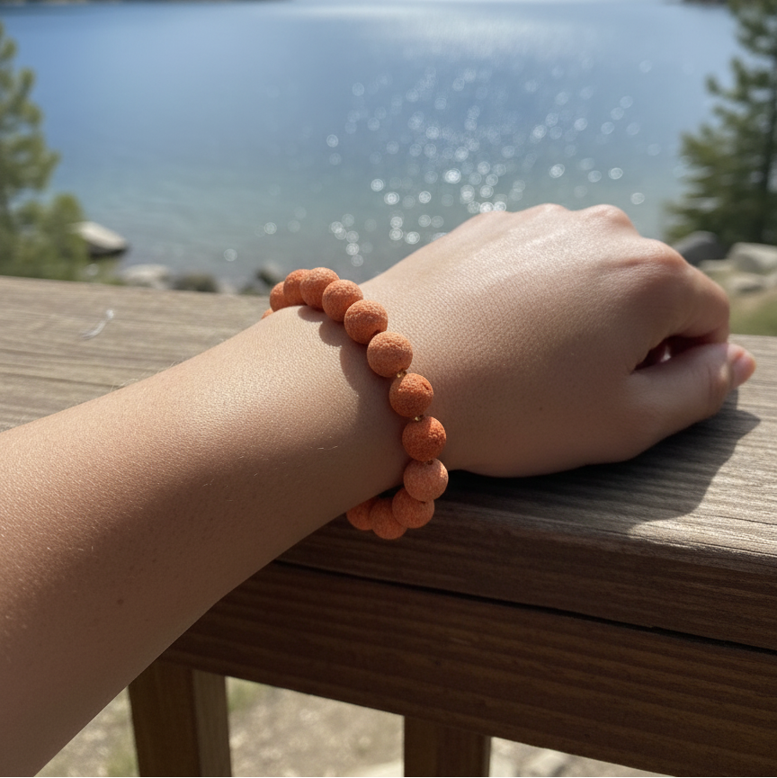 Sponge Coral Bead Bracelet