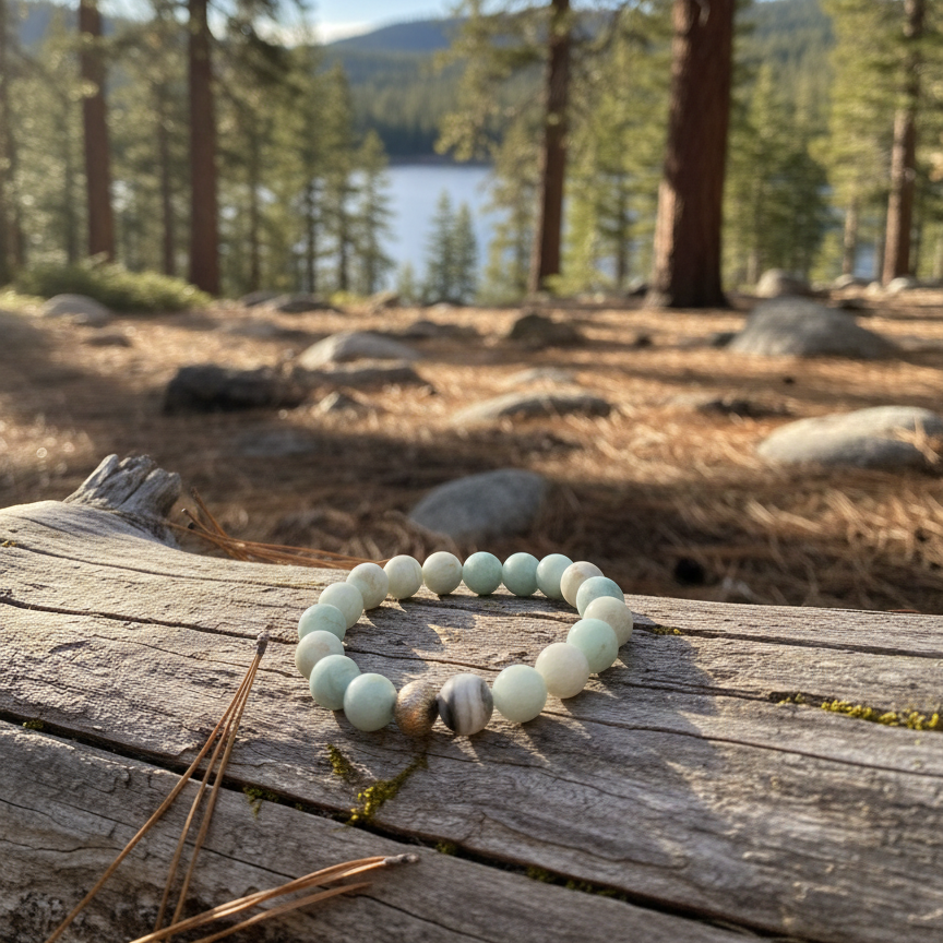 Matte Amazonite Beaded Stretch Bracelet