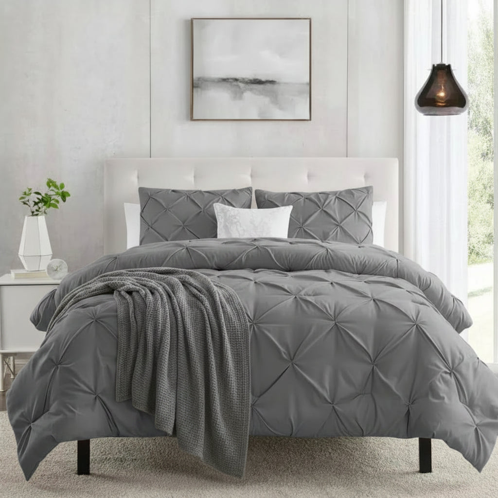 Great Bay Home Taupe Colored King Duvet Cover Set with 2 Shams 102" x 90"