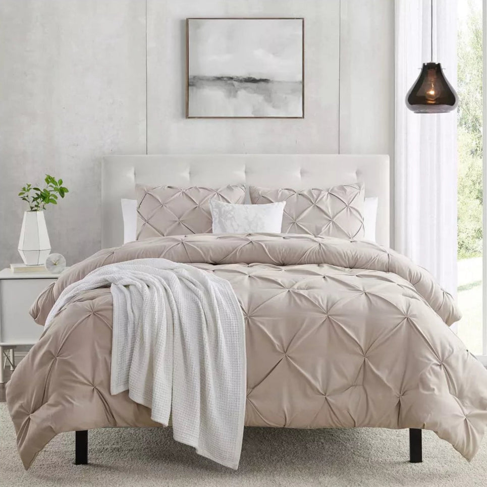 Great Bay Home Taupe Colored King Duvet Cover Set with 2 Shams 102" x 90"