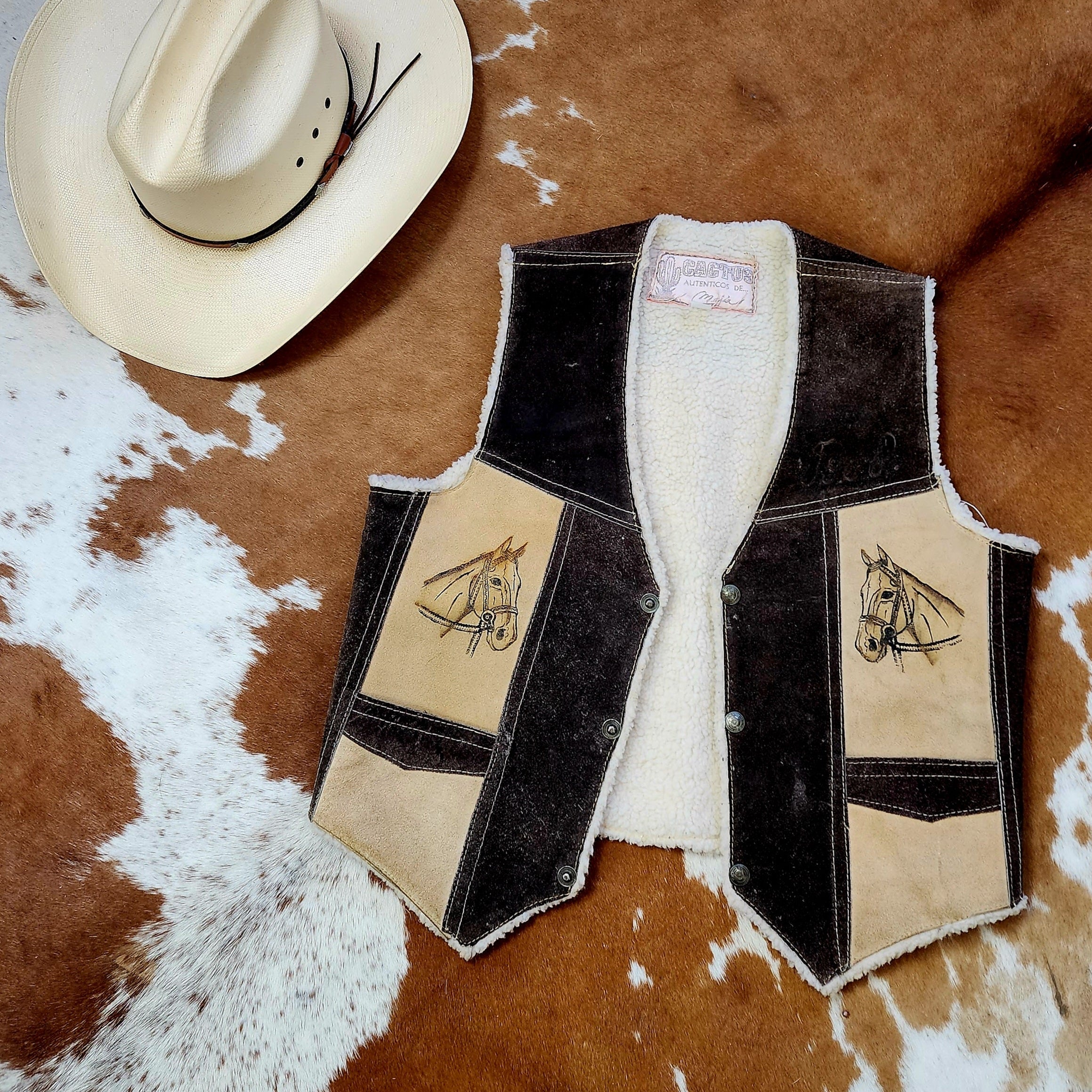 Vintage Unique Western Cowboy Cactus Brand Autenticos De.