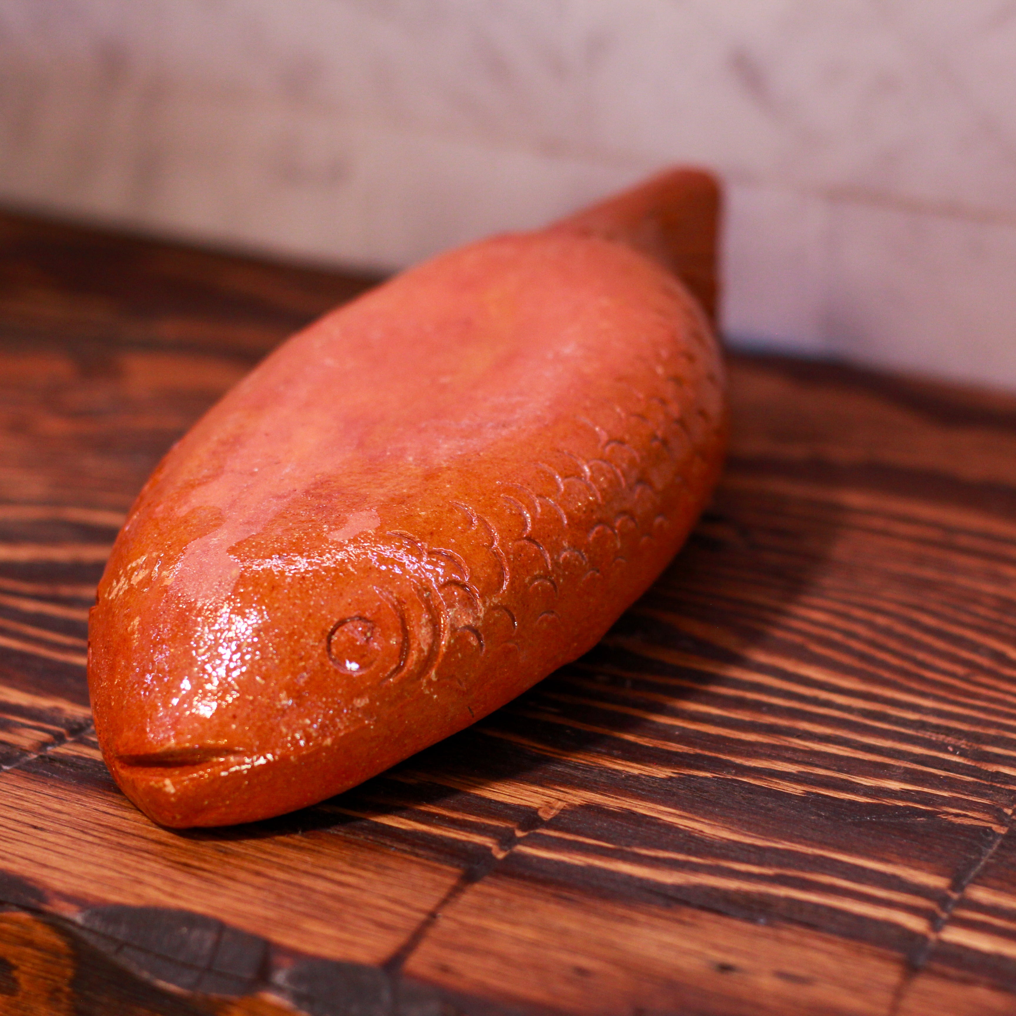 3 Piece set Vintage Mexican Terracotta Fish Shaped Warming Platter Made in Mazatlán Sinaloa