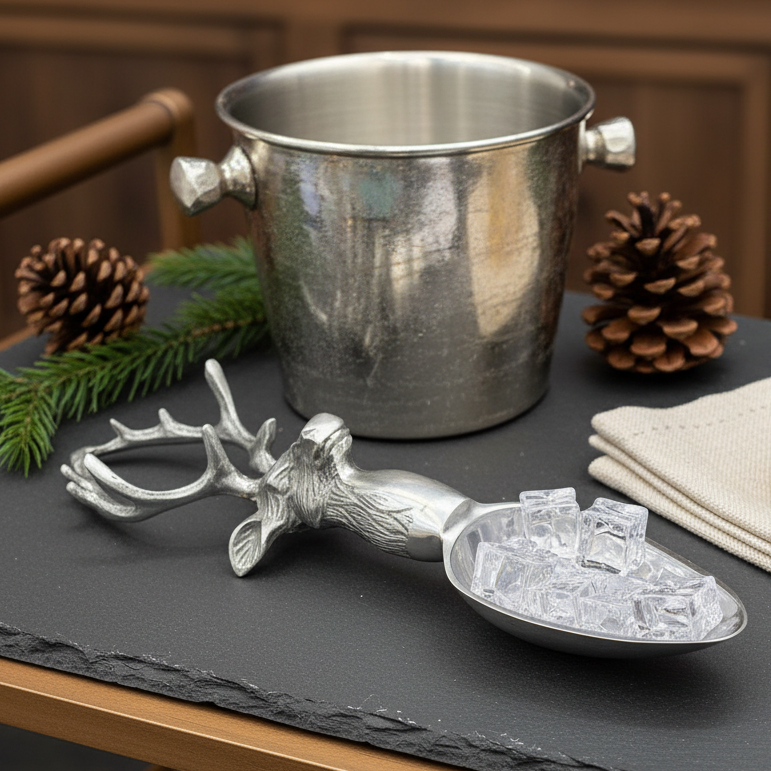 Cast Metal Collection Deer Antler Ice Scooper