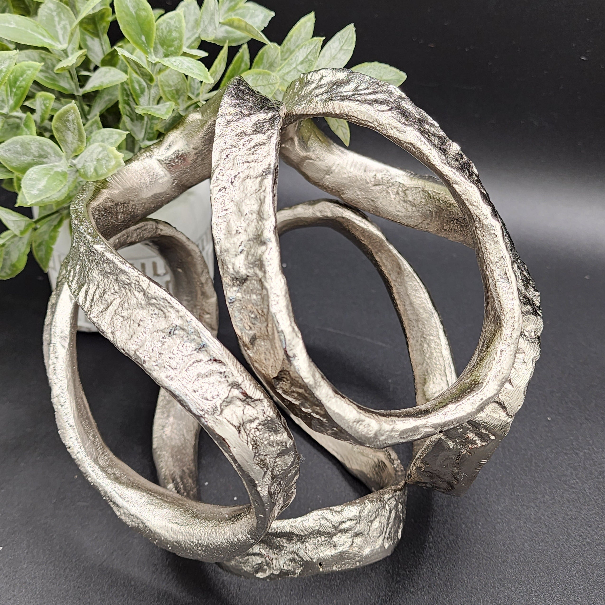 Silver Decorative Sphere Sculpture