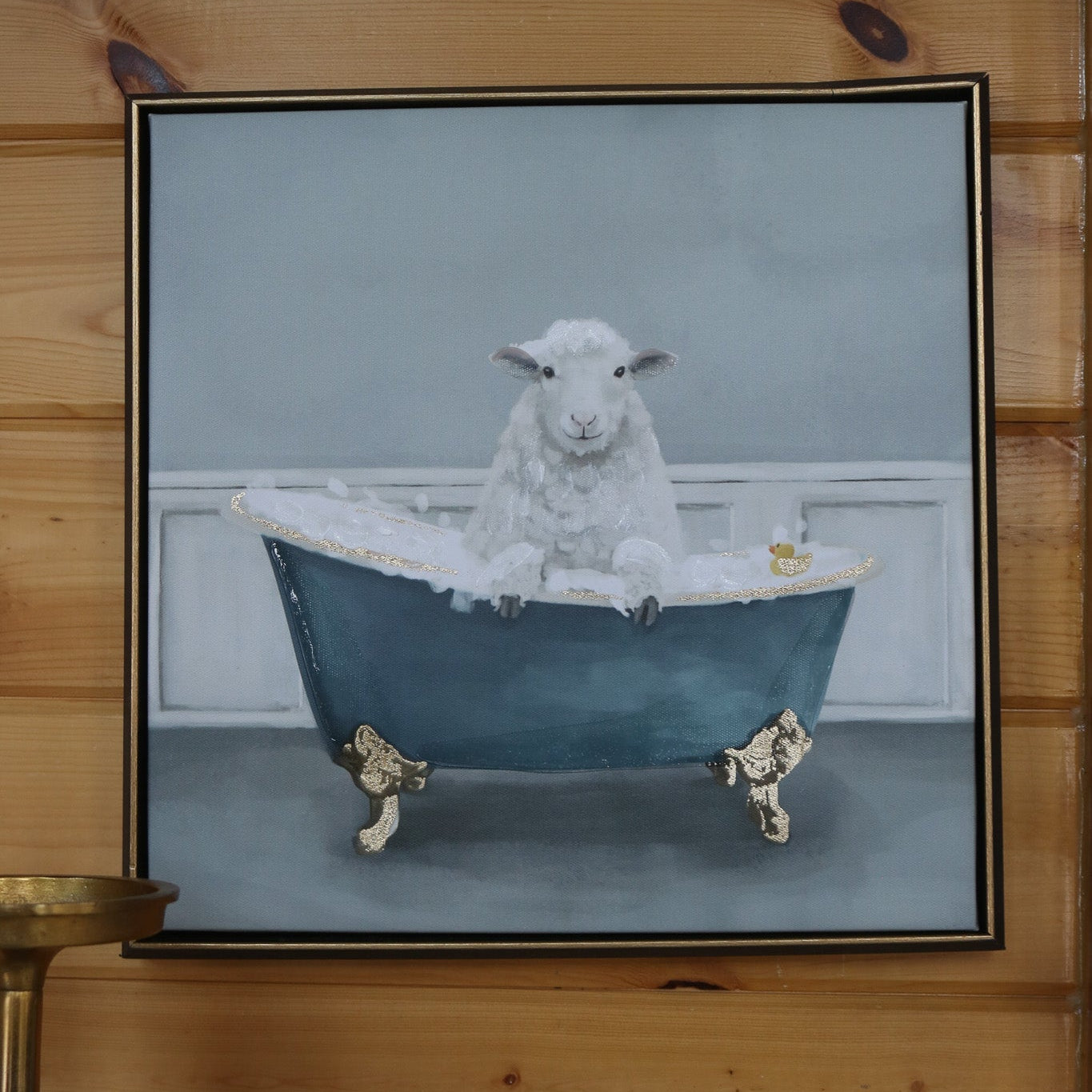 Sheep Having Bubble Bath Framed Art