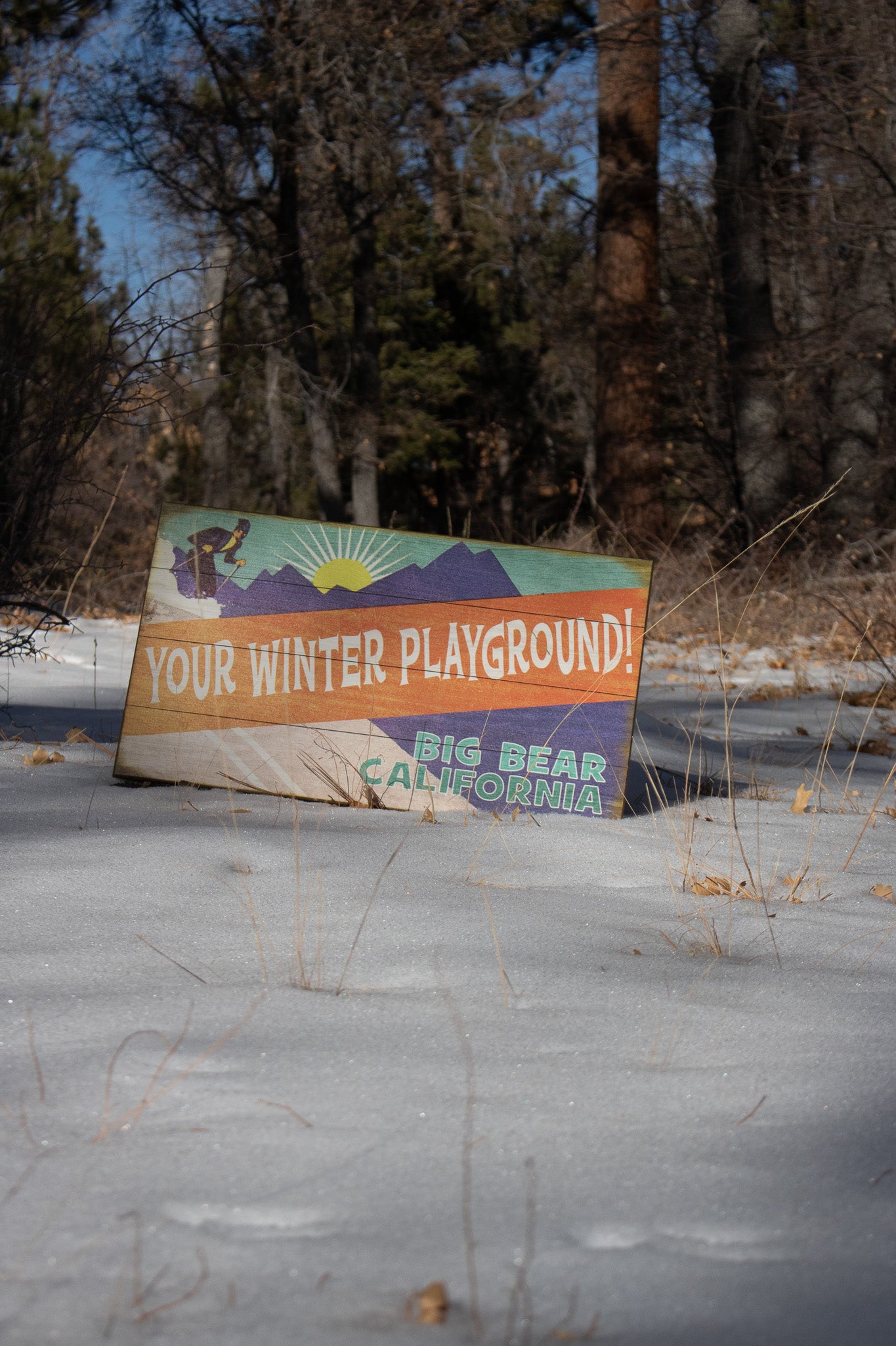 "Your Winter Playground" Big Bear California Wooden Sign