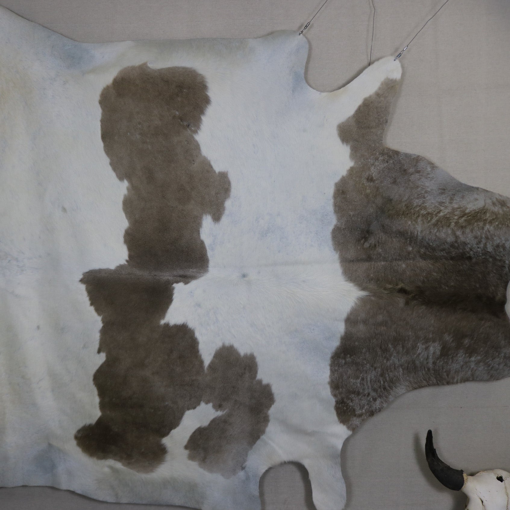 Beautiful Beige and White Cowhide Handmade in Brazil