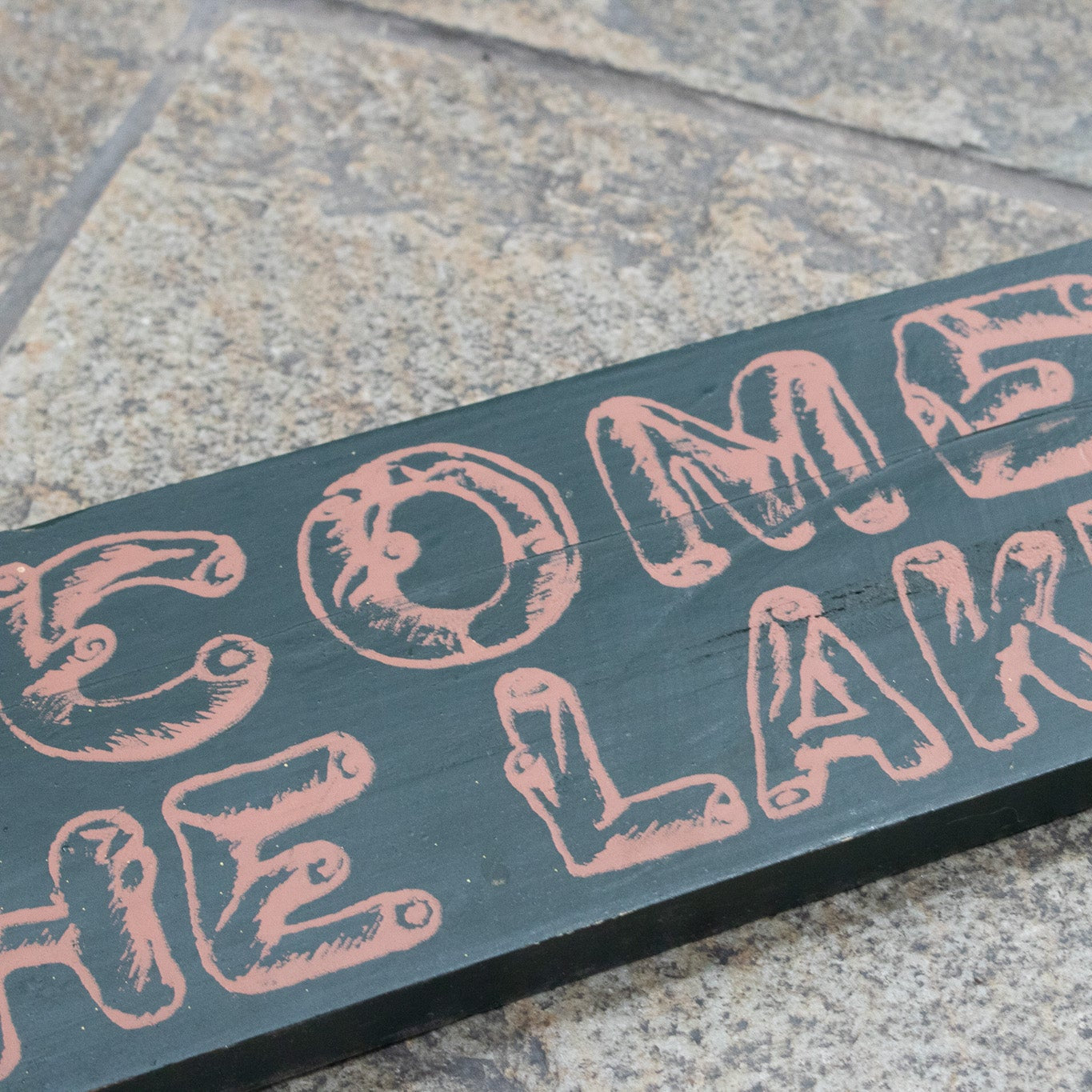 "Welcome to the Lake" Hand Painted Wooden Sign