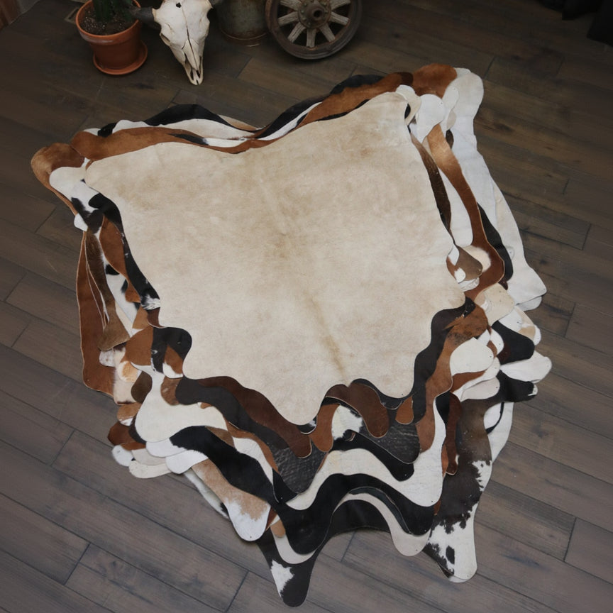 Stunning White Cowhide Handmade in Brazil