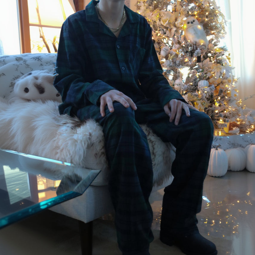Pendleton Black, Blue, and Green Watch Tartan Pajama set
