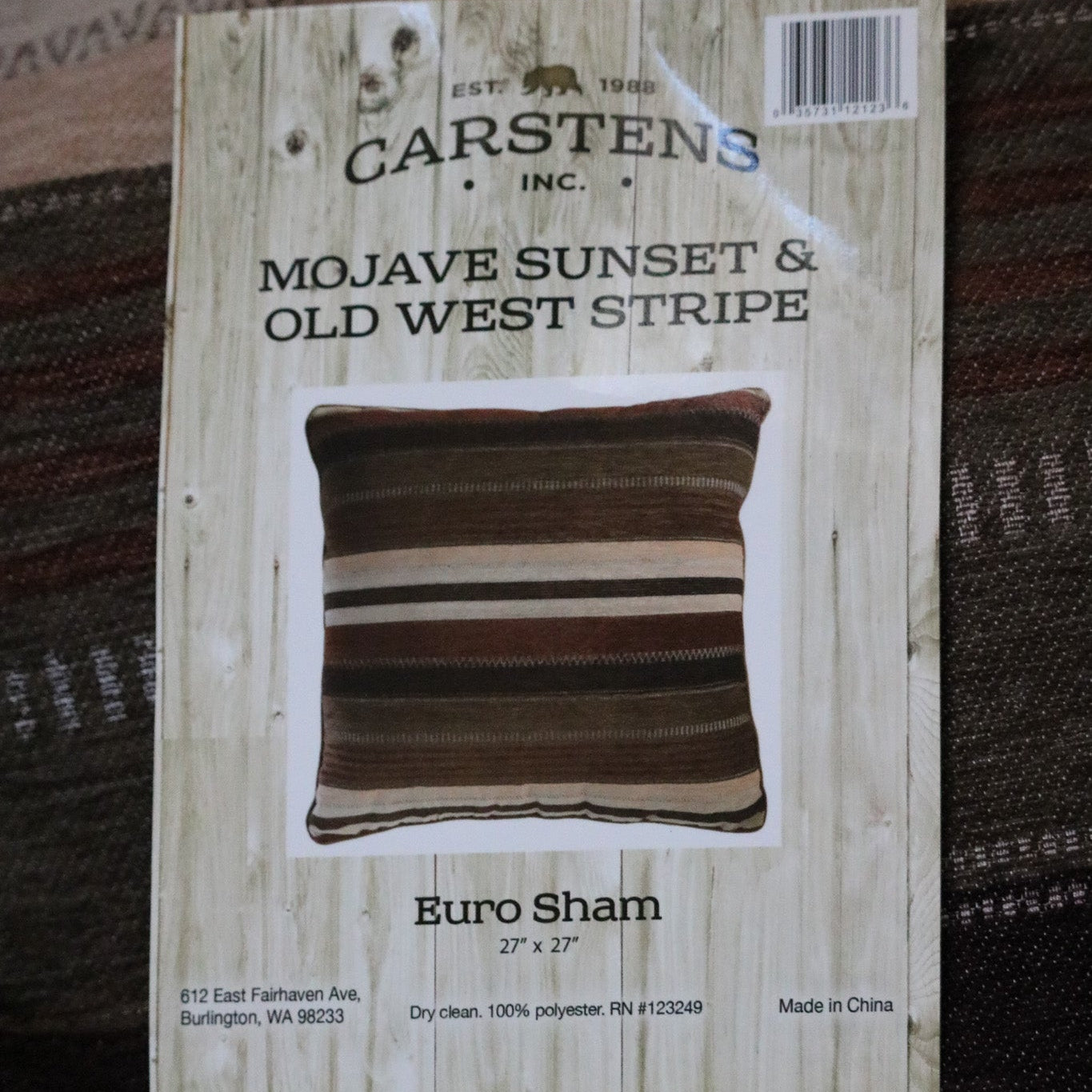 Carstens Inc. Mojave Sunset & Old West Stripe Euro Pillow Sham