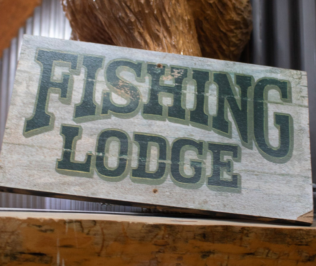 Fishing Lodge Wooden Painted Sign