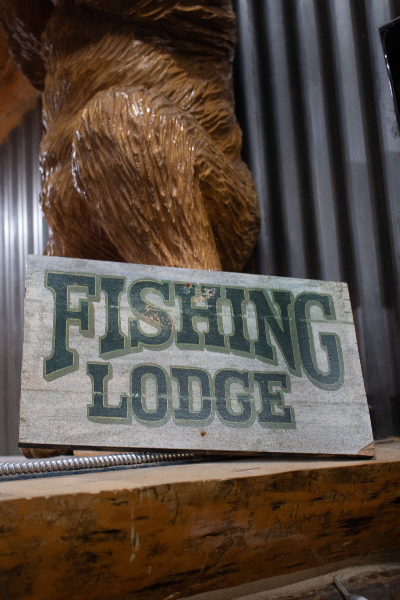 Fishing Lodge Wooden Painted Sign