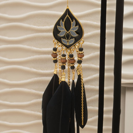 Black Feather Dangle Earrings
