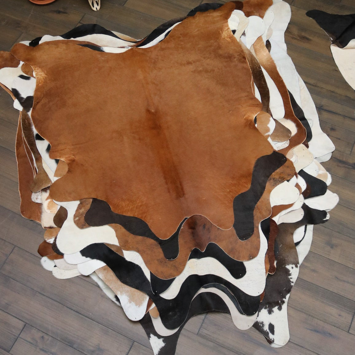Vibrant Cinnamon Cowhide Handcrafted in Brazil