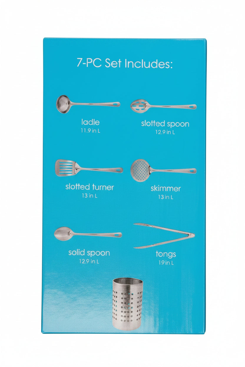 Cooks Tools 7-Piece Stainless Steel Kitchen Utensil Collection Essential Tools for Every Kitchen