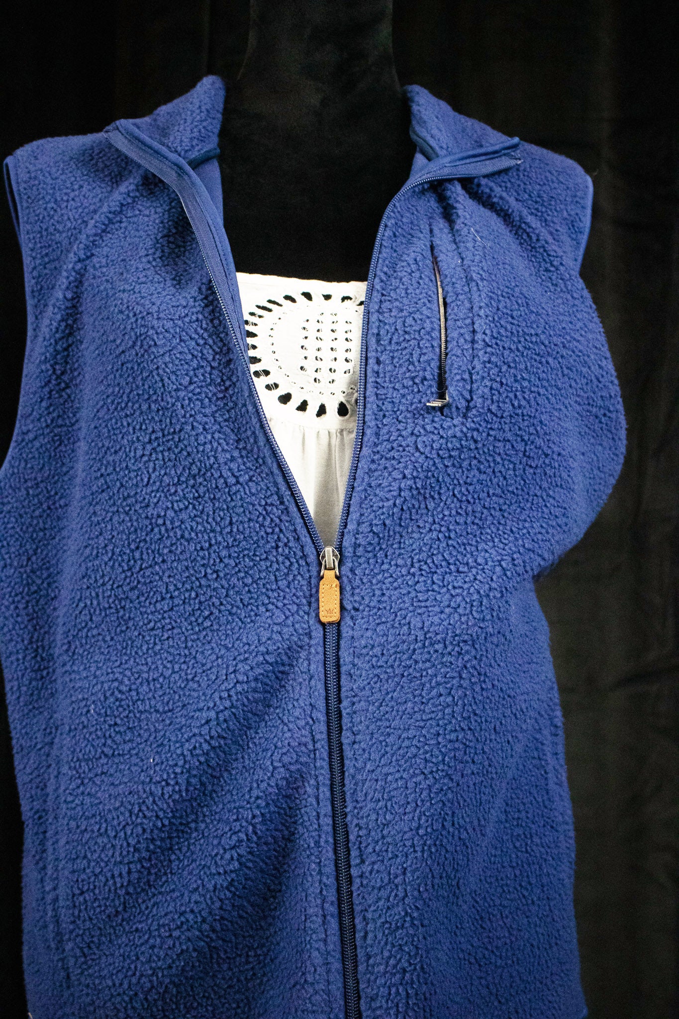 Crown & Ivy Blue Eve Sherpa Fleece Vest Women’s Full Zip New