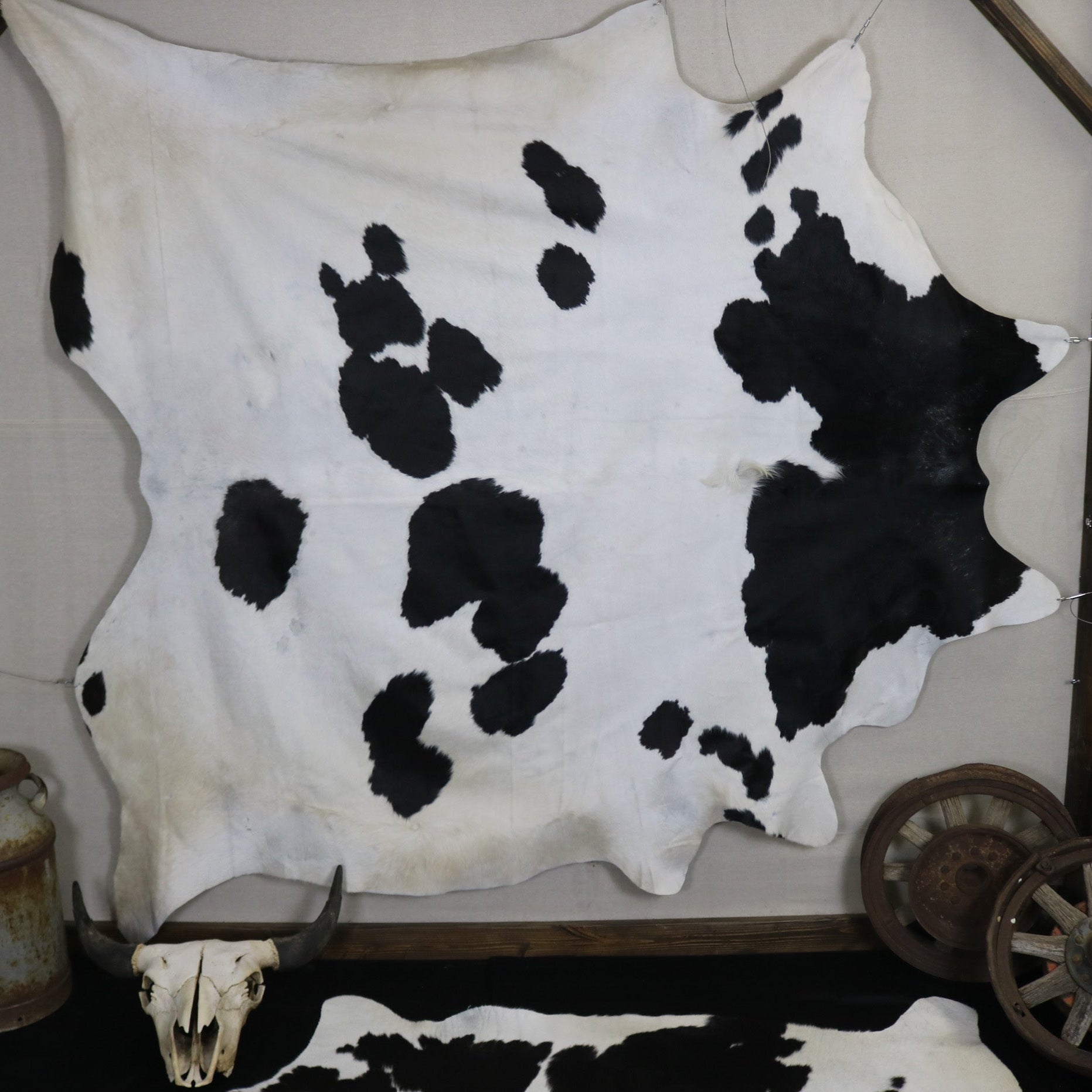 Stunning Black and White Cowhide Handmade in Brazil