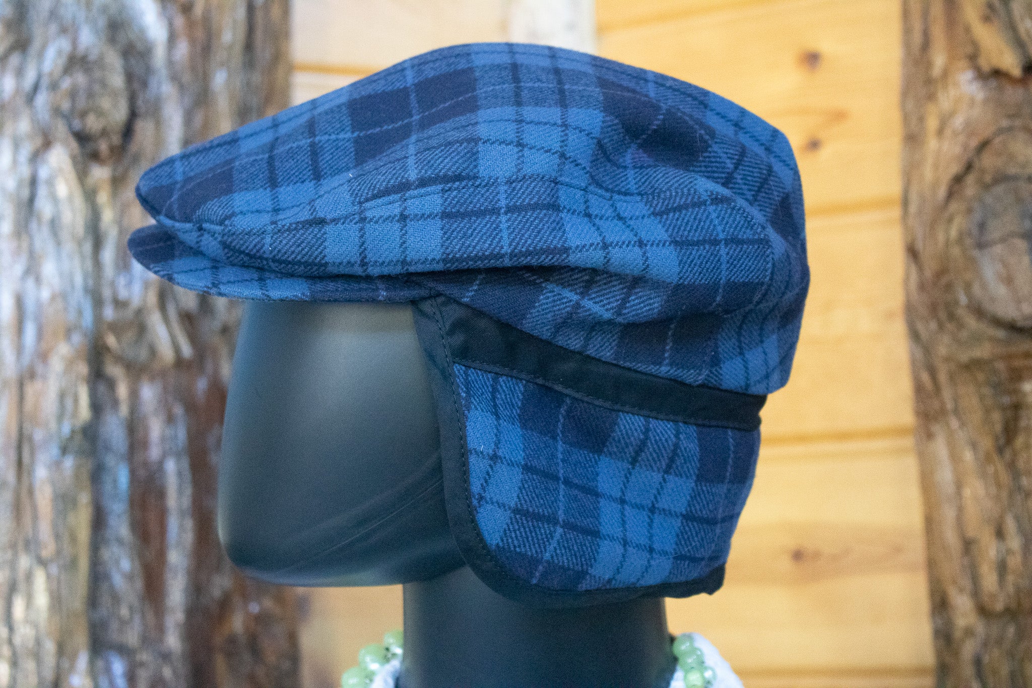 Pendleton Vintage Plaid Wool Newsboy Cabbie Ear Flaps Cap