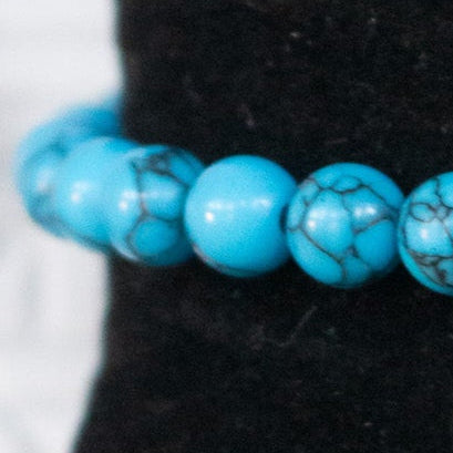 Turquoise Dyed Howlite Beaded Stretchy Bracelet