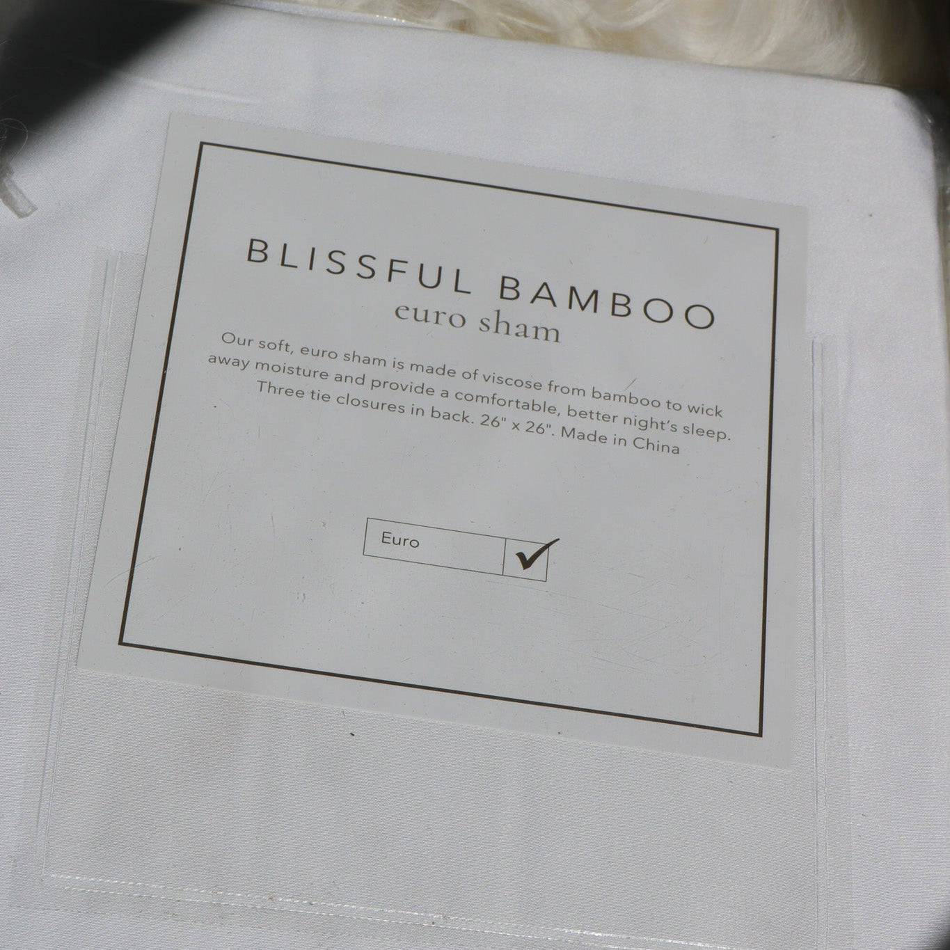 Soft Surroundings Blissful Bamboo White Euro Pillow Sham
