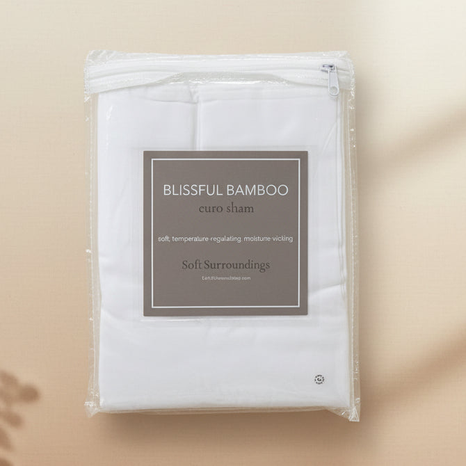 Soft Surroundings Blissful Bamboo White Euro Pillow Sham