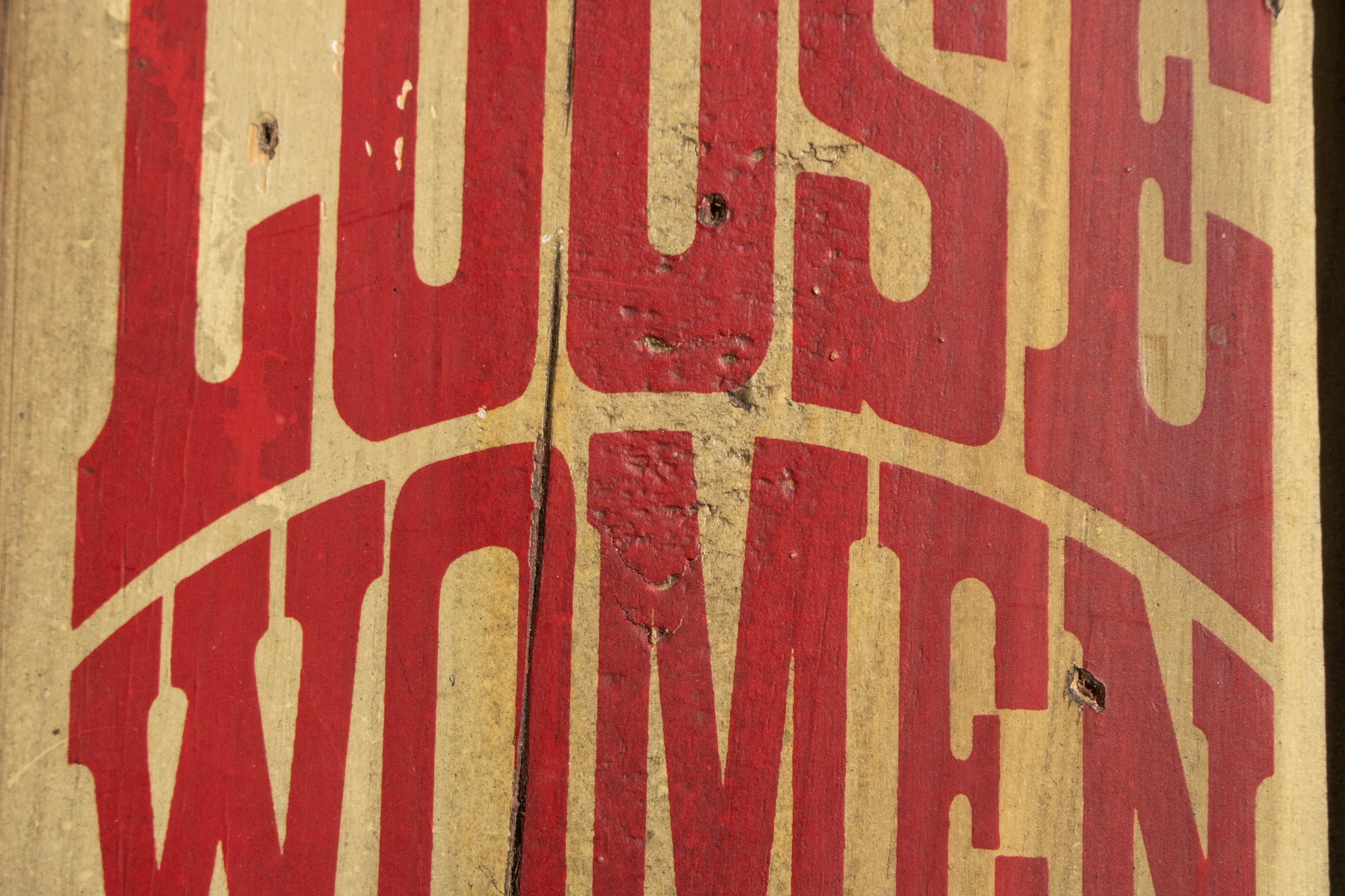 Retro Wooden Sign Handcrafted Stars & Stripes 'Beware of Ski Bums Drunks & Loose Women