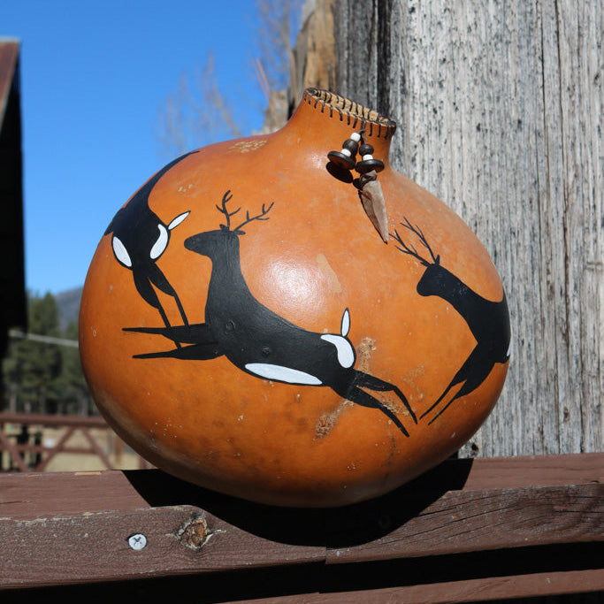 Jeff Linton Native American Painted Gourd