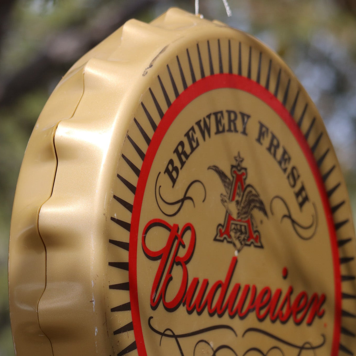Budweiser Plastic 17" Round Advertisement Sign