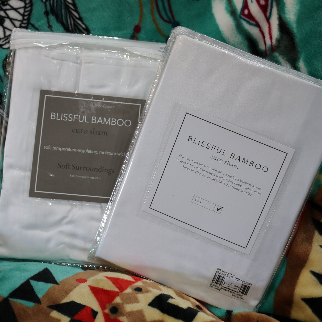 Soft Surroundings Blissful Bamboo White Euro Pillow Sham
