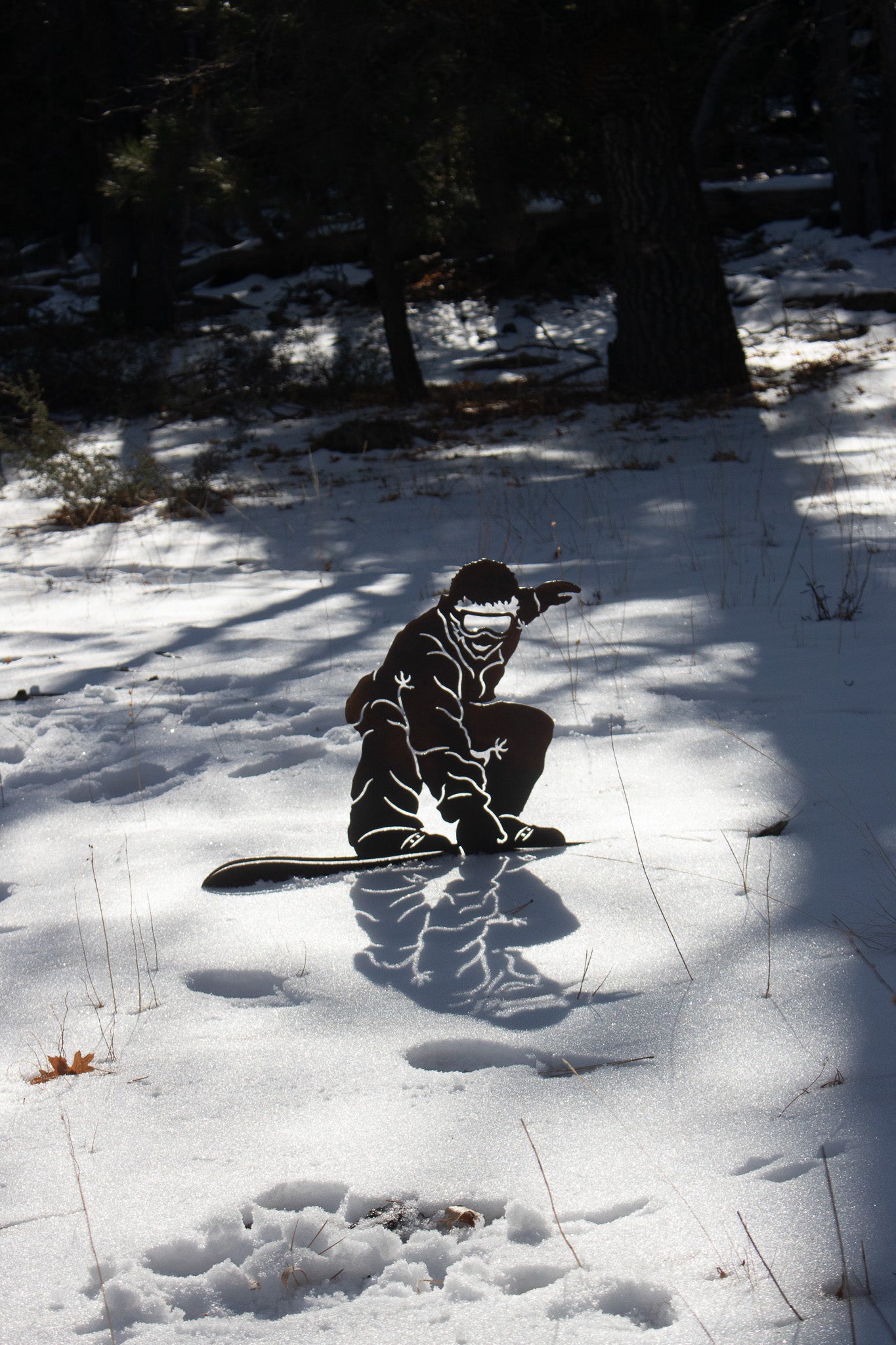 Metal Plasma Cut Snowboarder Sign