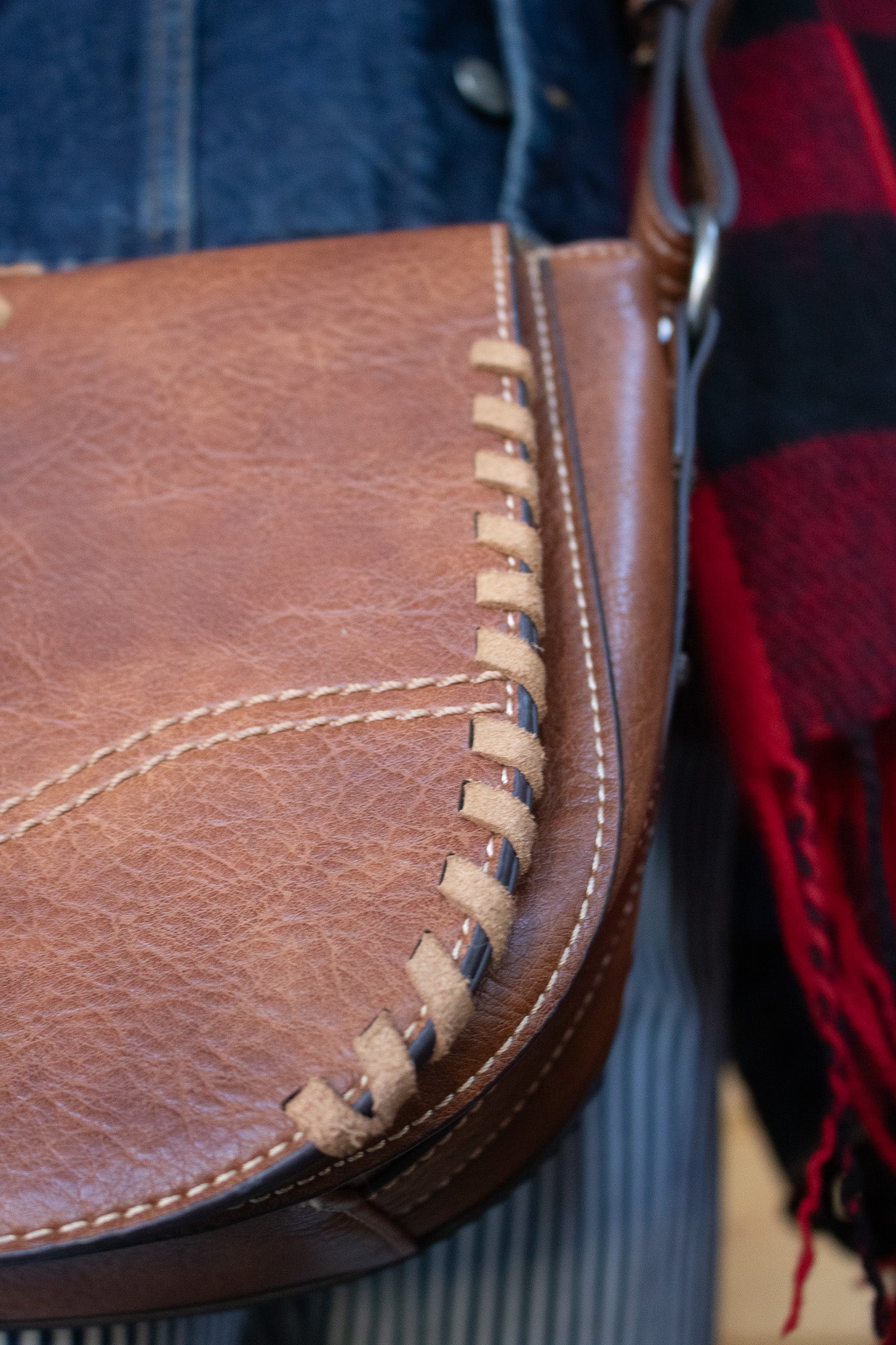 Justin Brown Leather Satchel