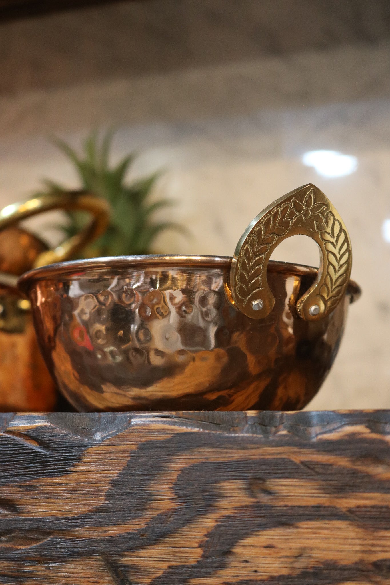 Hammered Copper Serving Karahi Bowl