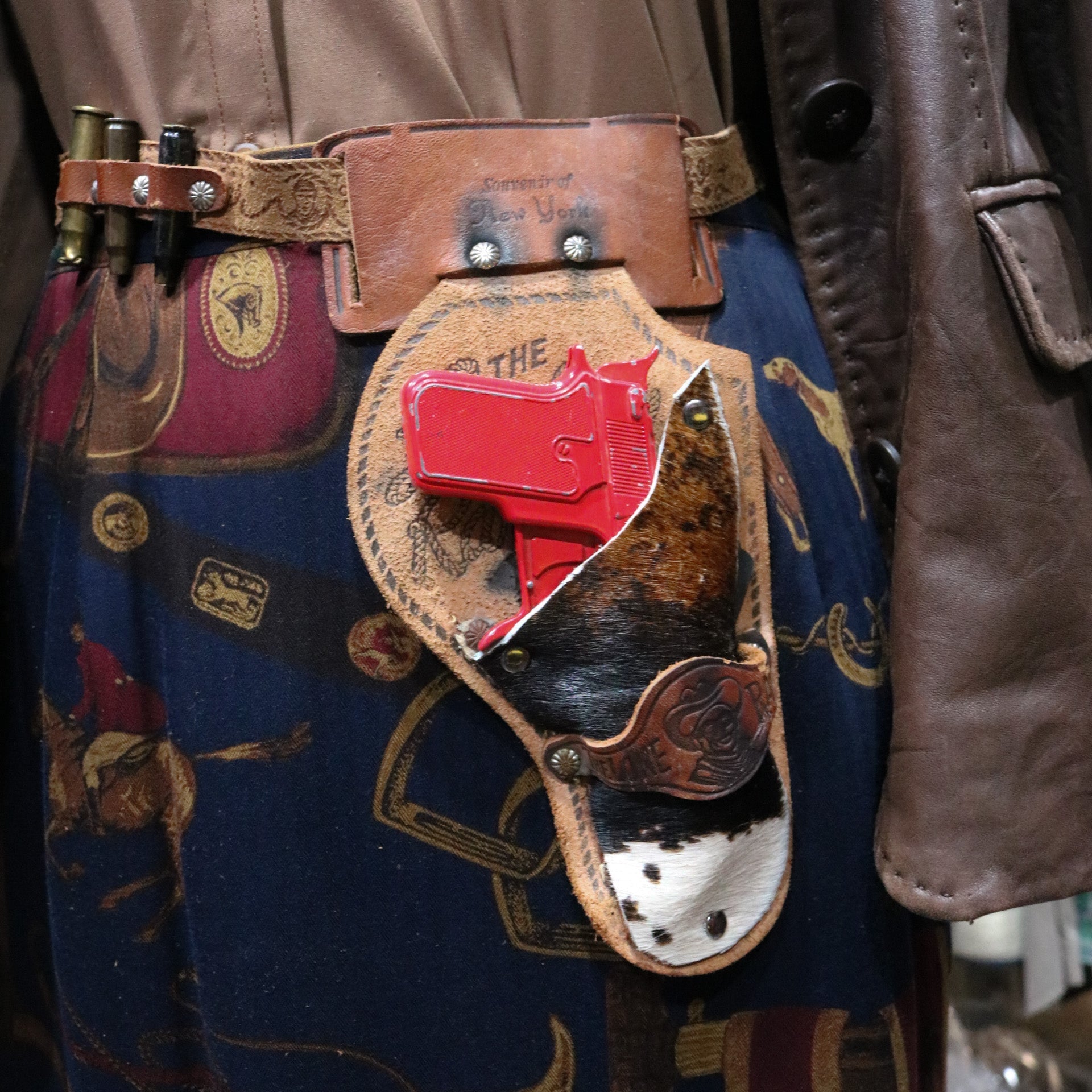 Antique Lone Ranger Leather Youth's Gun Holster with Stamped Details