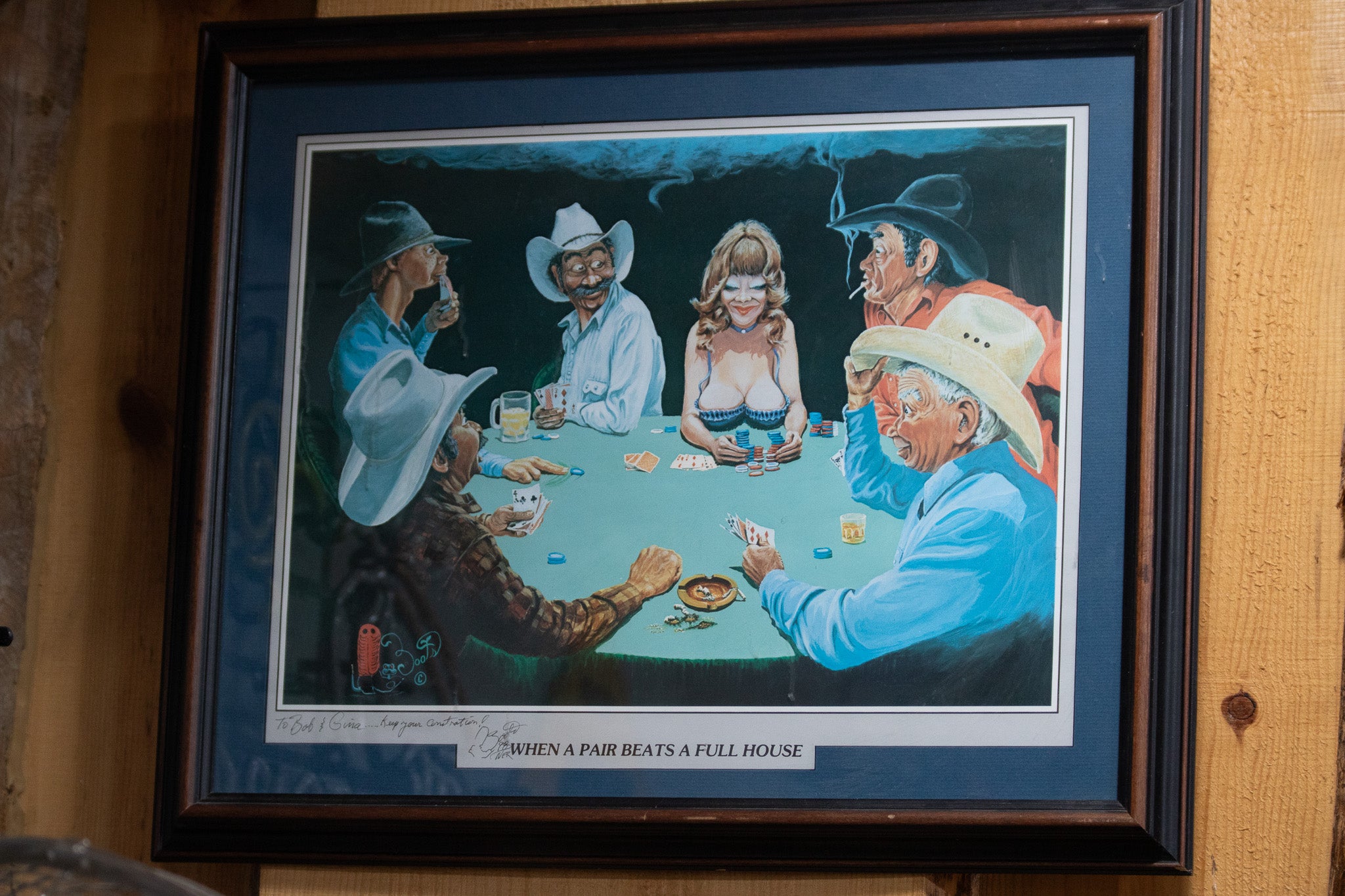 "When a Pair Beats A Full House" Canvas Painted and Signed by Artist
