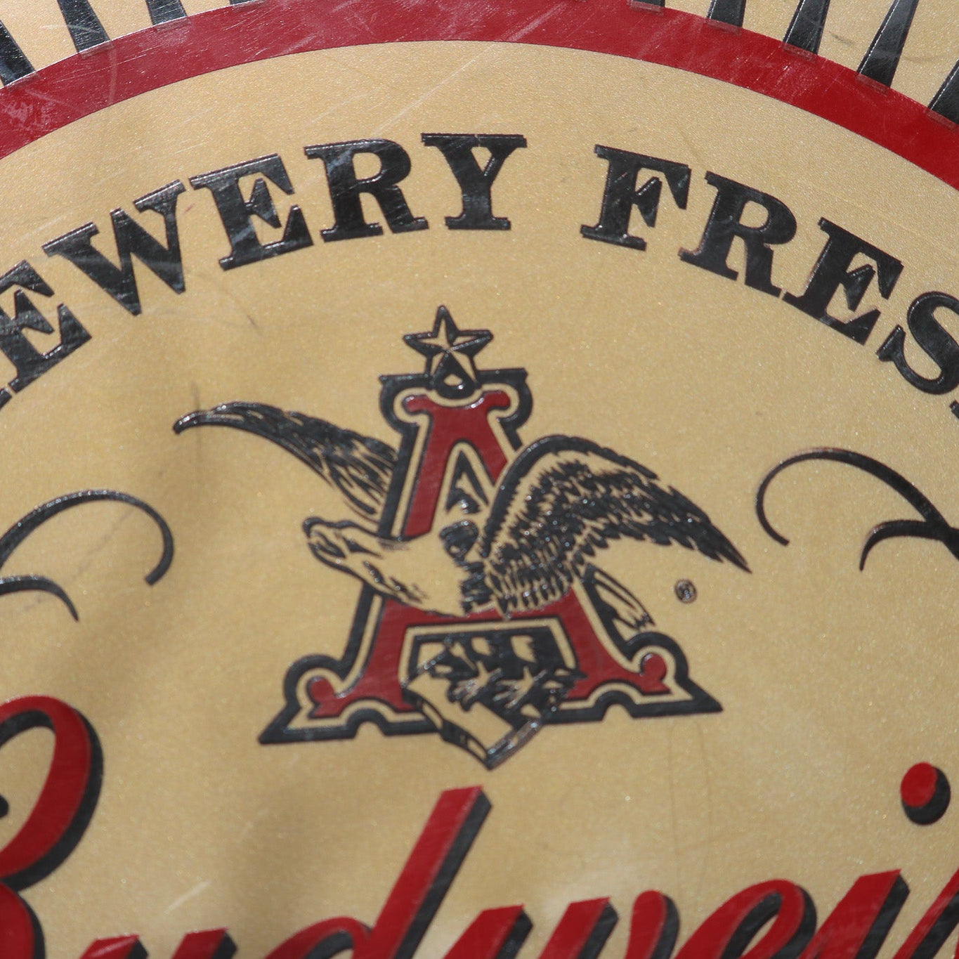 Budweiser Plastic 17" Round Advertisement Sign