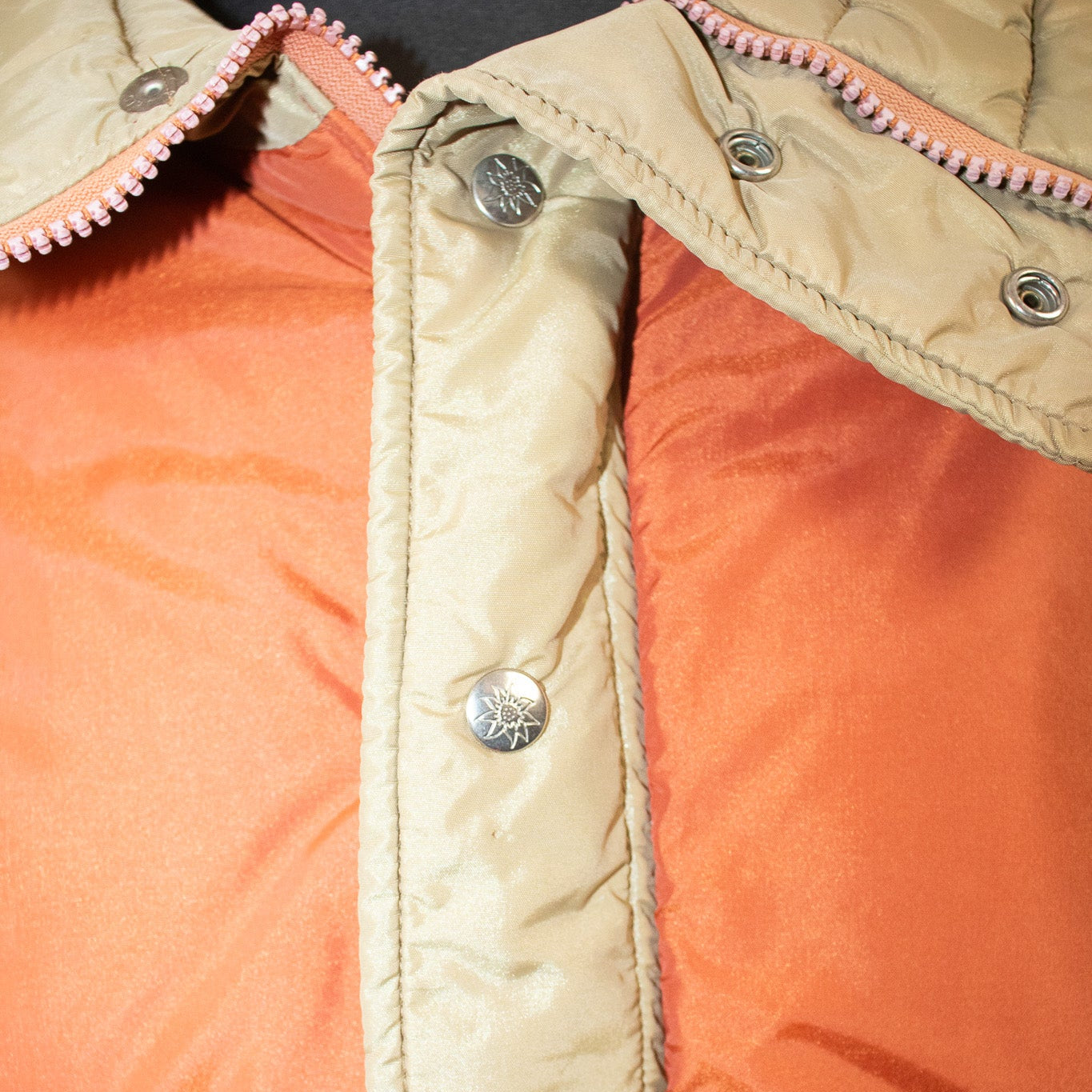 Vintage Alpine Designs Orange Puffer Jacket Insulated Coat Size Large Retro Outdoor Style