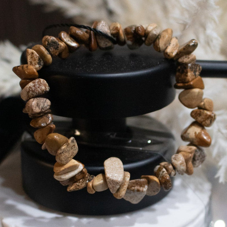 Jasper Stone Beaded Stretchy Bracelet