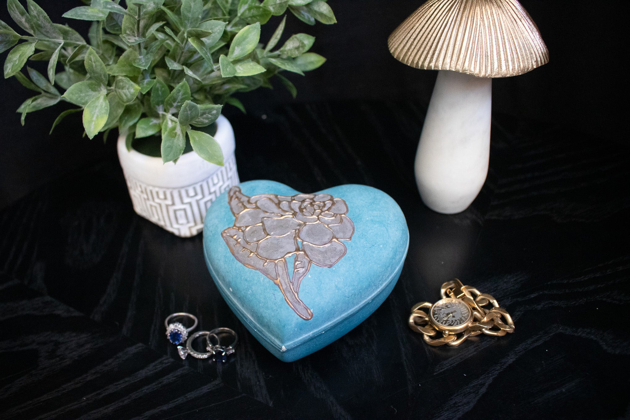 Heart Shaped Porcelain Treasure Box