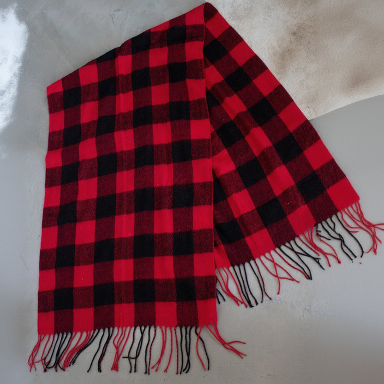 Red and Black Buffalo Plaid Scarf