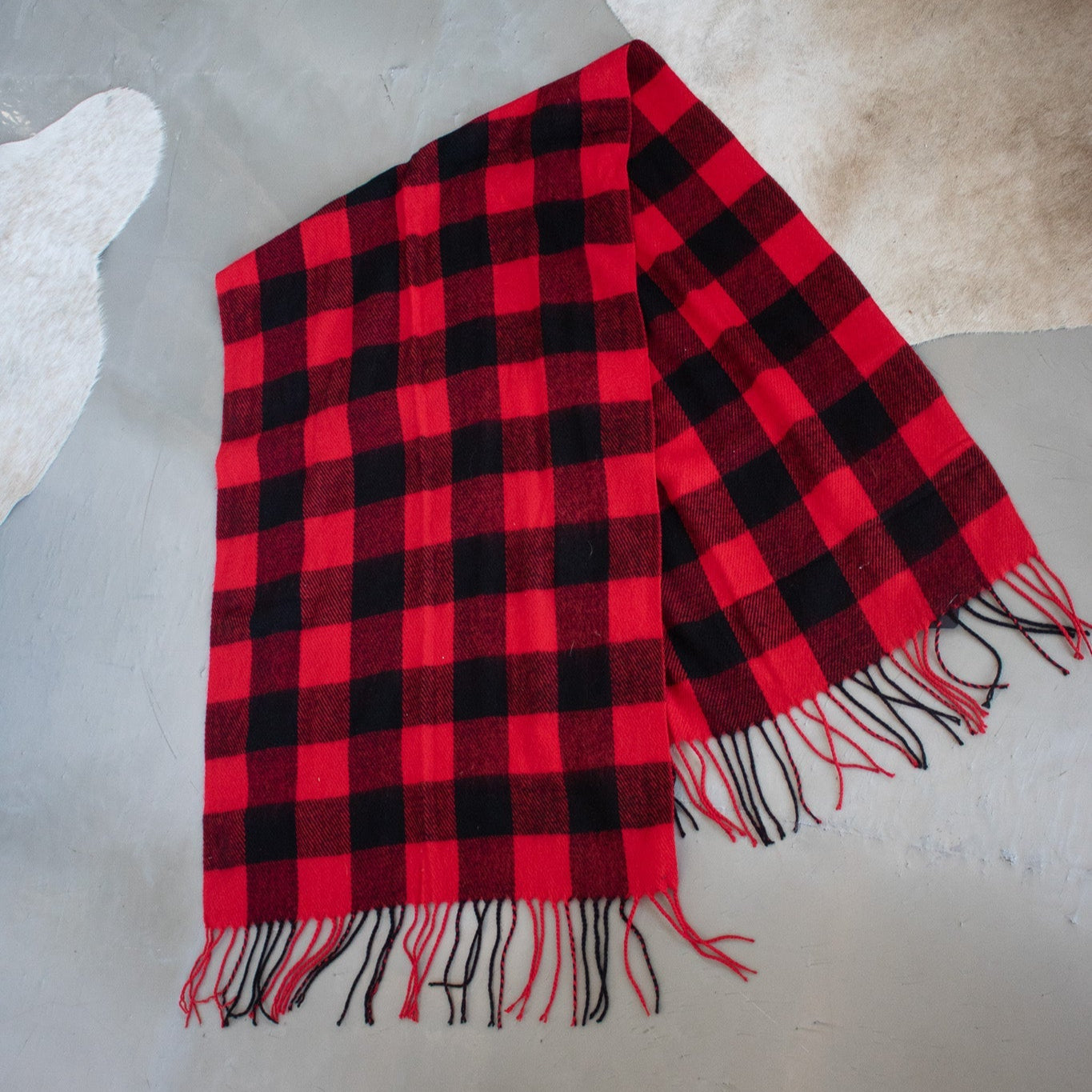 Red and Black Buffalo Plaid Scarf