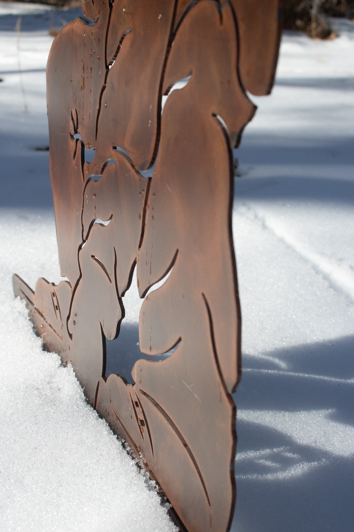 Metal Plasma Cut Snowboarder Sign