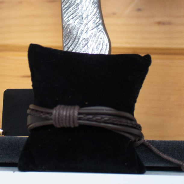 Multi Strap Adjustable Brown Leather Adjustable Bracelet