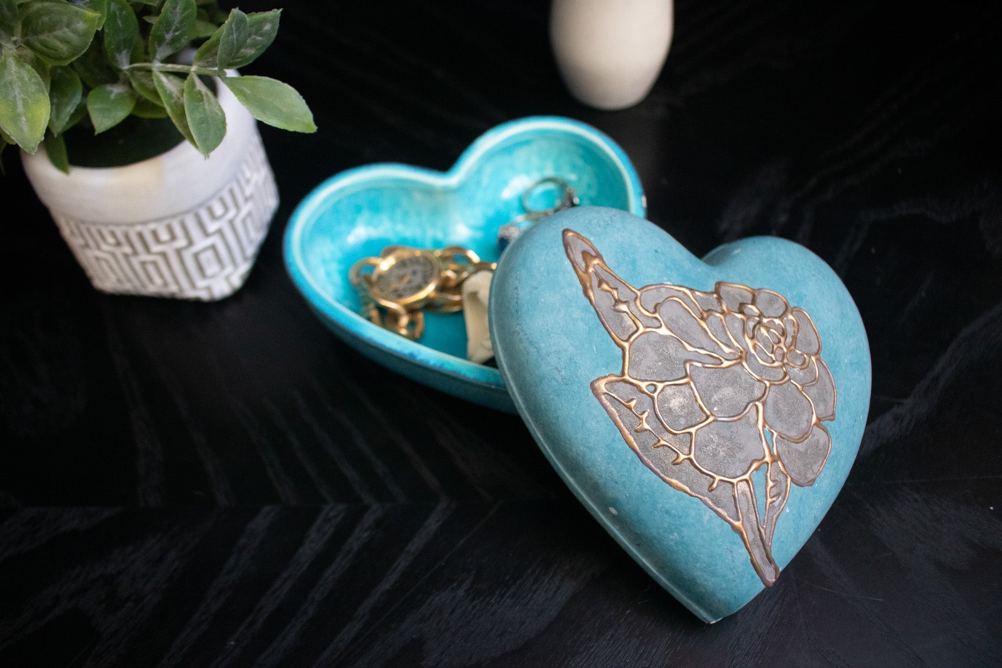 Heart Shaped Porcelain Treasure Box